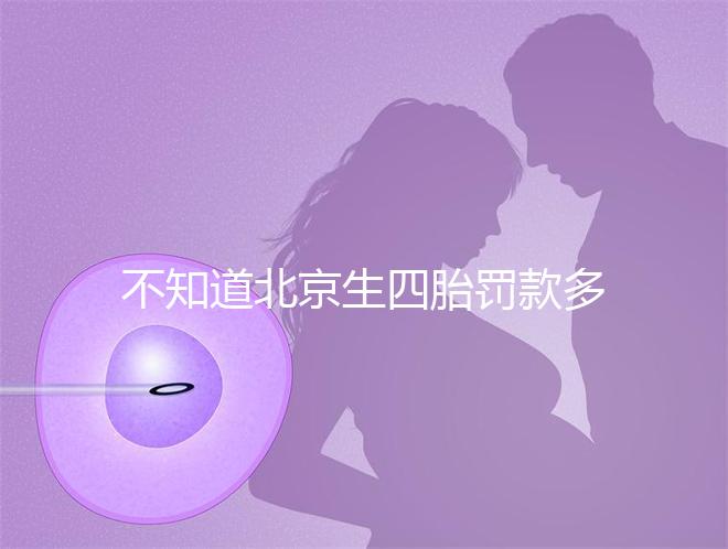 不知道北京生四胎罰款多少錢快收，社會保障能否報銷早知道